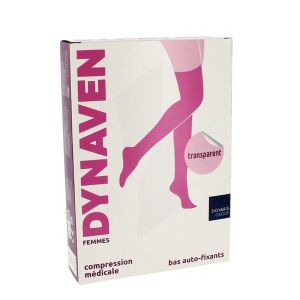 Dynaven Transparent Bas Auto-Fixants Classe 2 Femme Beige Fonce Small Long 2