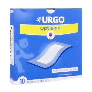 OPTISKIN Pansement stérile, adhésif sur les 4 côtés, semiperméable, hypoallergénique, 10 cm x 7 cm, bt 10