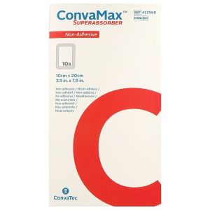 CONVAMAX SUPERABSORBANT NON - ADHESIF Pansement hydrocellulaire superabsorbant non adhésif, stérile, 10 cm x 20 cm (ref. 422568), bt 10