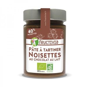 Fructivia - Pâte à tartiner Noisettes chocolat au lait BIO - pot 300 g