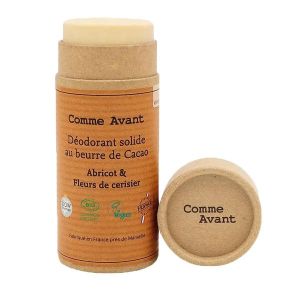 Comme Avant Déodorant solide au beurre de cacao fleurs de cerisier et abricot - stick kraft 50 g