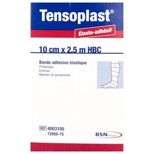 TENSOPLAST HBC Bande de contention adhésive, élastique en longueur, 2,5 m x 10 cm (ref. 4003105), unité