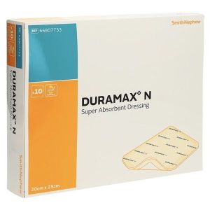 DURAMAX N Pansement hydrocellulaire non adhésif, superabsorbant, 20 cm x 25 cm (ref. 66807733), bt 10