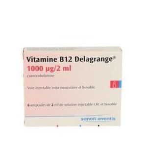 Vitamine B12 Delagrange 1000G/2 Ml (Cyanocobalamine) Solution Injectable (Im) Et Buvable 2 Ml En Ampoule B/6