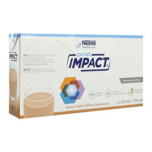 ORAL IMPACT Denrée alimentaire destinée à des fins médicales spéciales, saveur café, 237 ml x 3