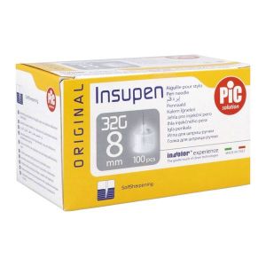 INSUPEN ORIGINAL Aiguille pour stylo injecteur d'insuline, G32 x 8 mm, bt 100