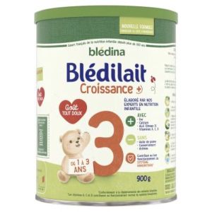 BLEDILAIT 3 CROISSANCE + Lait de croissance pour nourrisson, bt 900 g