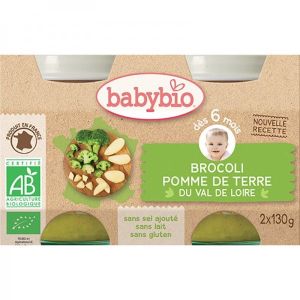 Babybio - Petits Pots Brocoli Pomme de terre BIO - dès 6 mois - 2x130g