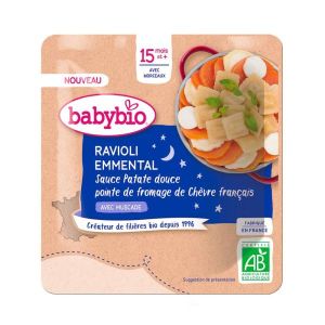Babybio Menu ravioli emmental sauce patate douce fromage de chèvre français BIO - dès 15 mois 190g