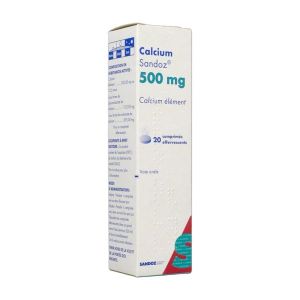 CALCIUM SANDOZ Comprimé effervescent 500 mg, boîte 1 tube 20
