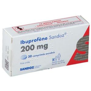 IBUPROFENE SANDOZ 200 mg comprimés enrobés B/30
