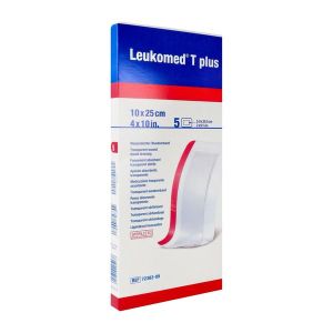 LEUKOMED T PLUS Pansement film stérile, absorbant, adhésif 4 côtés, 10 cm x 25 cm (ref. 72382-22), bt 5