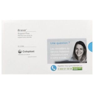 BRAVA SUPPORT PLUS Support pour poche, renfort adhésif, à usage unique, standard (ref. 120701), bt 20