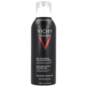 VICHY HOMME GEL DE RASAGE ANTIIRRITATIONS Gel de rasage antiirritation au calcium dermoassimilable, aérosol 150 ml