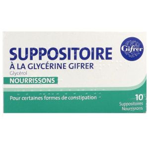 SUPPOSITOIRE A LA GLYCERINE GIFRER NOURRISSON Suppositoire, boîte 10