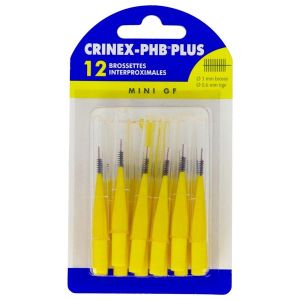 CRINEX - PHB PLUS Brossette interdentaire cylindrique compacte, mini plus, jaune, blister 12