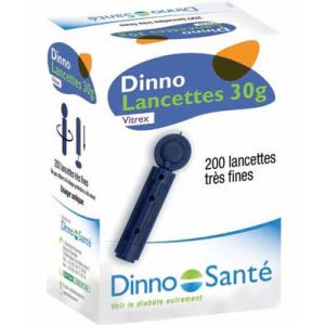 DINNO LANCETTES 30G VITREX G30 200 lancettes