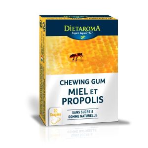 Dietaroma Chewing gum miel / propolis sans sucre - 20 dragées