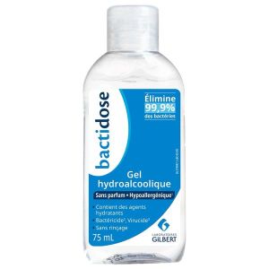 BACTIDOSE GEL HYDRO-ALCOOLIQUE NON PARFUME FLACON DE 75 ML