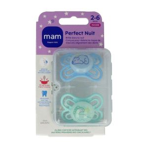 MAM SUC PERFECT NUIT 2-6 SILICONE SUCETTE BOITE 2