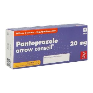 PANTOPRAZOLE ARROW CONSEIL Comprimé gastrorésistant 20 mg, boîte 14