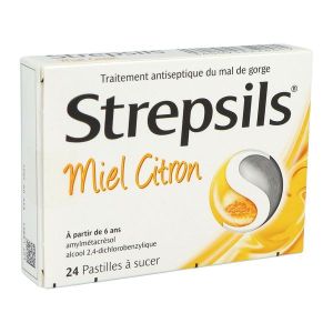 STREPSILS MIEL CITRON PASTILLE A SUCER B/24