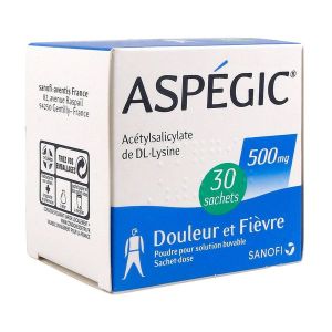 ASPEGIC Poudre pour solution buvable 500 mg, boîte 30 sachets-doses