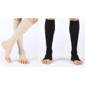 LEGGER 2 HOMME CHIC TECH Chaussette médicale de compression classe 2 fine, pour homme, pied ouvert, beige, normal, taille 4, paire