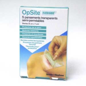 OPSITE FLEXIGRID Pansement adhésif stérile, avec système applicateur, 6 cm x 7 cm (ref. 66320333), pochette 5