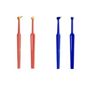 TEPE INTERSPACE Brosse à dents monotouffe, tête interchangeable, souple, code couleur jaune (ref. 411300), blister 12