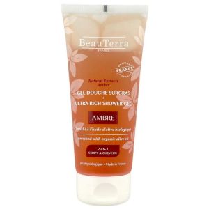 BEAUTERRA Gel douche surgras ambre 2 en 1 200 ml
