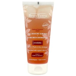 BEAUTERRA Gel douche surgras ambre 2 en 1 200 ml