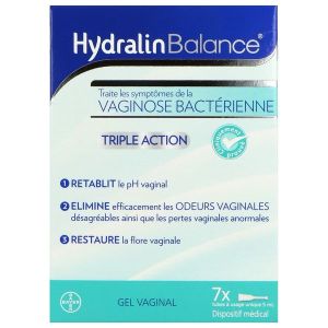 HYDRALINBALANCE TRIPLE ACTION Gel vaginal à base d'acide lactique, bt 7