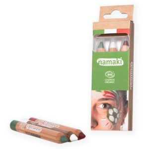 Namaki Kit 3 crayons de maquillage vert blanc rouge