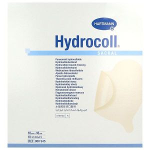 HYDROCOLL SACRAL NOUVELLE GENERATION Pansement hydrocolloïde stérile, spécial région lombosacrée, 18 cm x 18 cm (ref. 9009451), bt 10