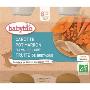 Babybio Petit pot Menu Légumes & Truite Bio - dès 8 mois - 2 x 200 g