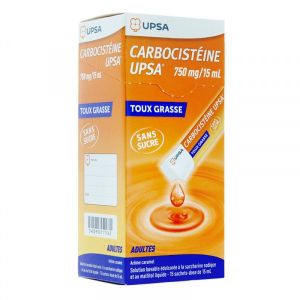 Carbocisteine Upsa 750 Mg/15 Ml Adultes Sans Sucre Solution Buvable En Sachet B/15