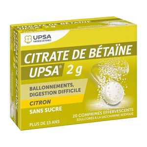 Citrate De Betaine Citron Upsa 2 G Sans Sucre Comprime Effervescent Edulcore A La Saccharine Sodique B/20