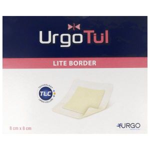 Urgotul Lite Border Pansement Hydrocellulaire Absorption Moyenne Adhesif 8*8 Cm 10