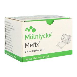 MEFIX Sparadrap non tissé, hypoallergénique, extensible, 10 m x 10 cm, rouleau (ref. 311084), unité