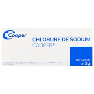 SODIUM CHLORURE COOPER Chlorure de sodium anhydre pur cristallisé, sachet 1 g, bt 100