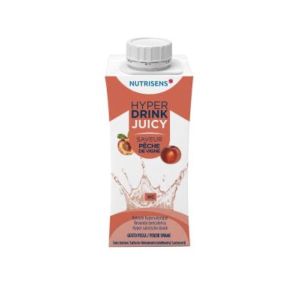 NUTRISENS HYPERDRINK JUICY Denrée alimentaire destinée à des fins médicales spéciales, pêche de vigne, 200 ml x 4