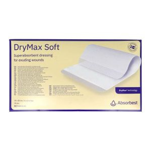 DRYMAX SOFT Pansement hydrocellulaire ultrafin, superabsorbant, stérile, 10 cm x 20 cm (ref. F60015/10), bt 10