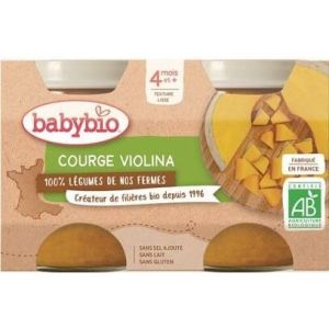 Babybio Petits pots Courge Violina de notre Ferme BIO - 2 x 130 g