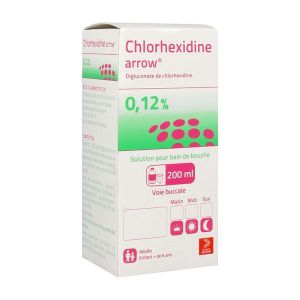 CHLORHEXIDINE ARROW Soultion pour bain de bouche 0,12 %, flacon 200 ml avec godet