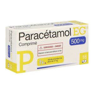 PARACETAMOL EG Comprimé 500 mg, boîte 16