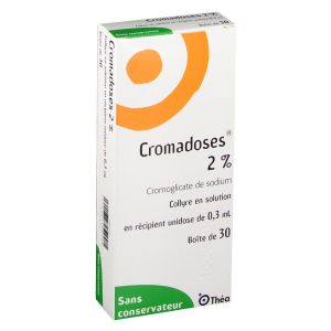 CROMADOSES 2 % (cromoglycate de sodium) collyre en solution en récipient unidose B/30