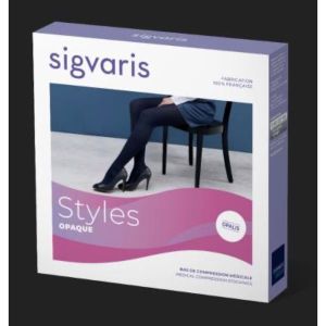Sigvaris Styles Opaque Classe 2 Bas Autofixant Bleu Marine Extra Extra Large Normal 2