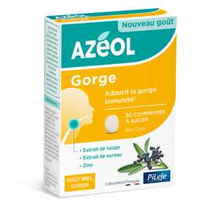 AZEOL GORGE MIEL CITRON - COMPRIMES A SUCER  – 30 comprimés.