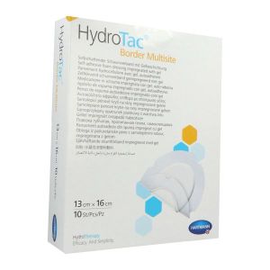 HYDROTAC BORDER MULTISITE Pansement hydrocellulaire, hydroapaisant, à bords adhésifs, ovale (ref. 6858290), bt 10